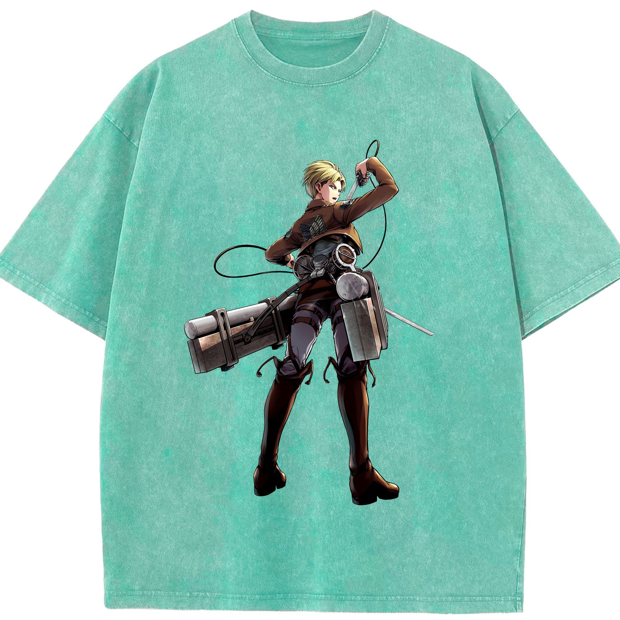 （画像用） 進撃の巨人 Attack on Titan 綿100% ヴィンテージ風 半袖Tシャツ（フロントプリント）